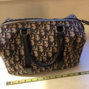 Dior vintage navy trotter Boston handbag
